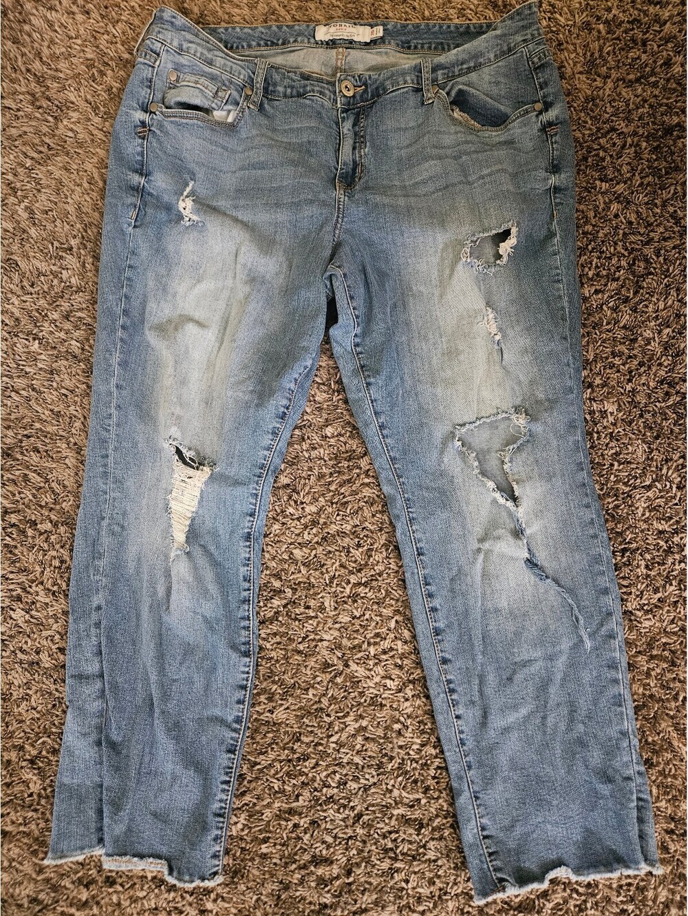 Torrid Distressed Raw Hem Boyfriend Jeans Size 20 Plus